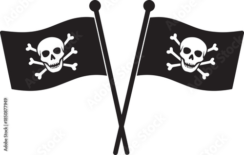 Jolly Roger Pirate Flag Skull Vector, Jolly Roger Flag Vector