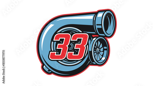 Turbocharger 33 Logo Design for Racing Performance Automotive Speed logotypelogoicon.