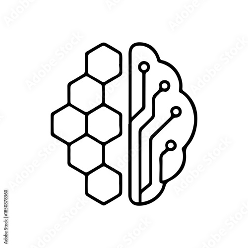artificial intelegence brain vector icon.