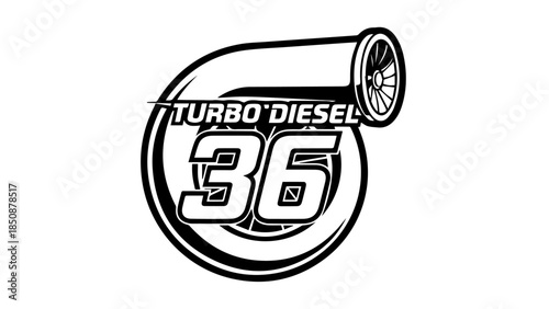 Turbo Diesel 36 Logo - Automotive Performance Engine Graphic Design logotypelogoicon.