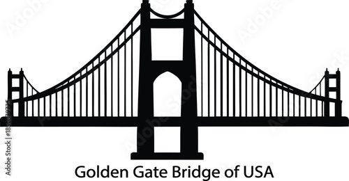 vector of golden gate bridge san francisco of usa on isolated background