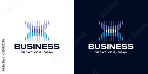 Abstract Business Symbol Logo Overlapping Letter X with Modern Lines for Technology Company Vector Template