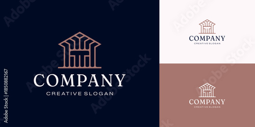 Luxury Property Logo Symbol Vector Classic Elegant House Design For Real Estate Housing Design