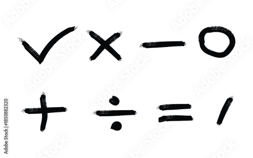 Hand Drawn Math Symbols Plus Minus Multiply Divide