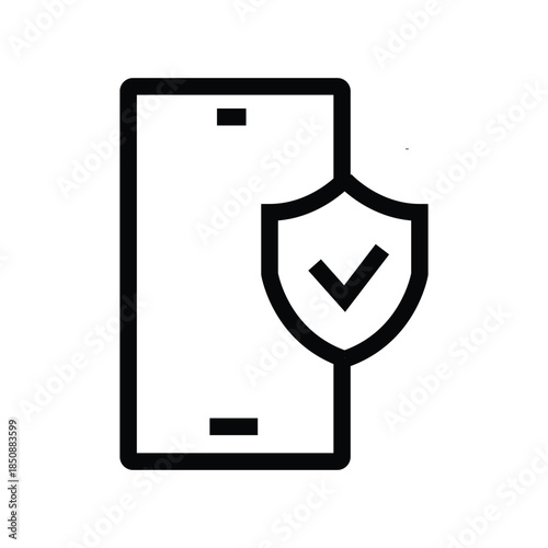 Mobile Phone with Shield and Checkmark