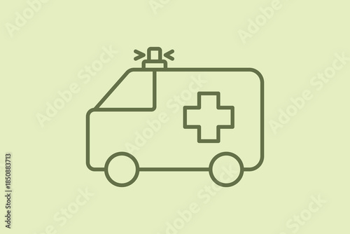 Ambulance icon. Suitable for medical projects. Line icon, perfect for UI, mobile apps, websites, presentations, and infographics. Fully editable and optimized for digital and print use