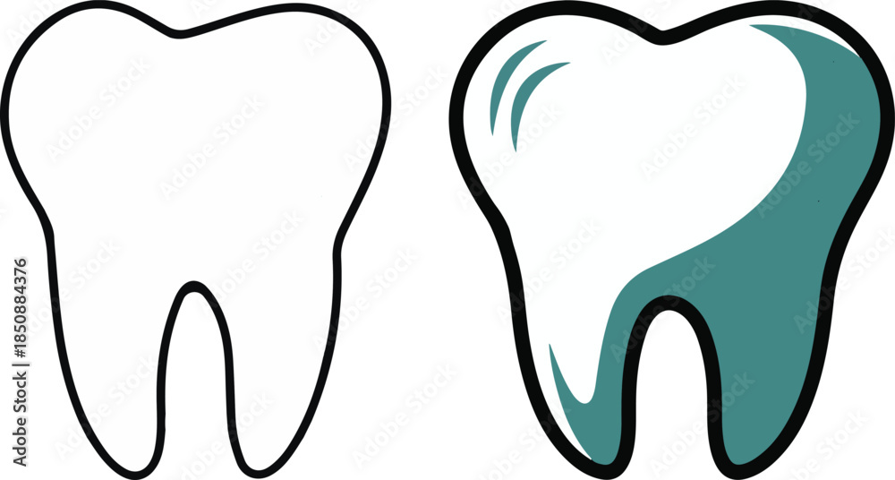 Obraz premium sparkling white teeth isolated vector illustration