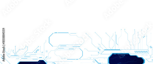 AIsolated abstract digital AI chip or semiconductor with circuit board wires and electronics components.