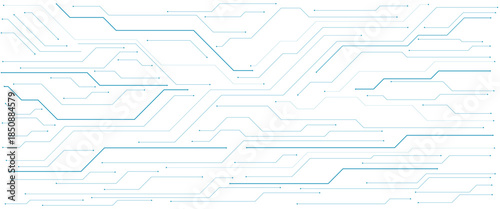 Abstract digital technology futuristic internet network speed connection white and blue background. Technology background with crossed lines and dots