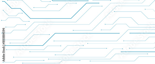 Vectors Abstract connecting lines and dots. AIsolated abstract digital AI chip or semiconductor with circuit board wires and electronics components.