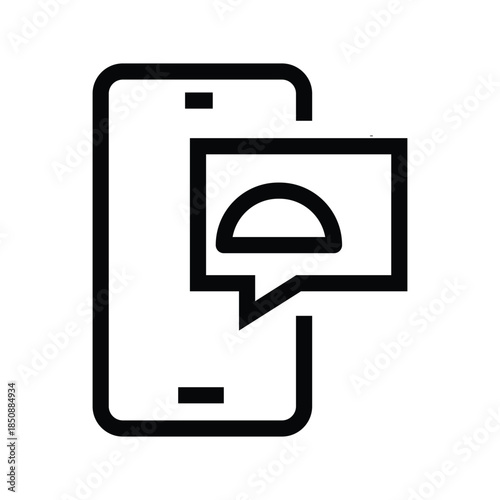 Smartphone with Speech Bubble Icon on Screen