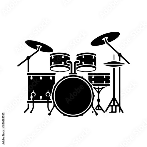 Black and white drum set