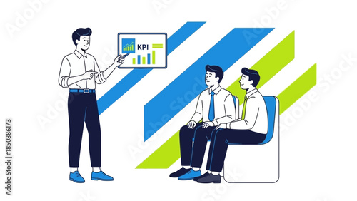 Business Presentation on Key Performance Indicators with Team Analysis and Data Charts
