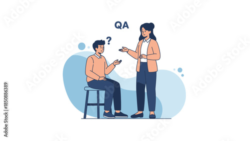 Digital Consultation or Interview Between a Questioning Person and a Confident Specialist in a