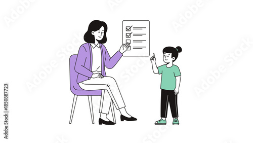 Educational Consultation Scene Between a Female Professional and a Young Student in a Modern Setting