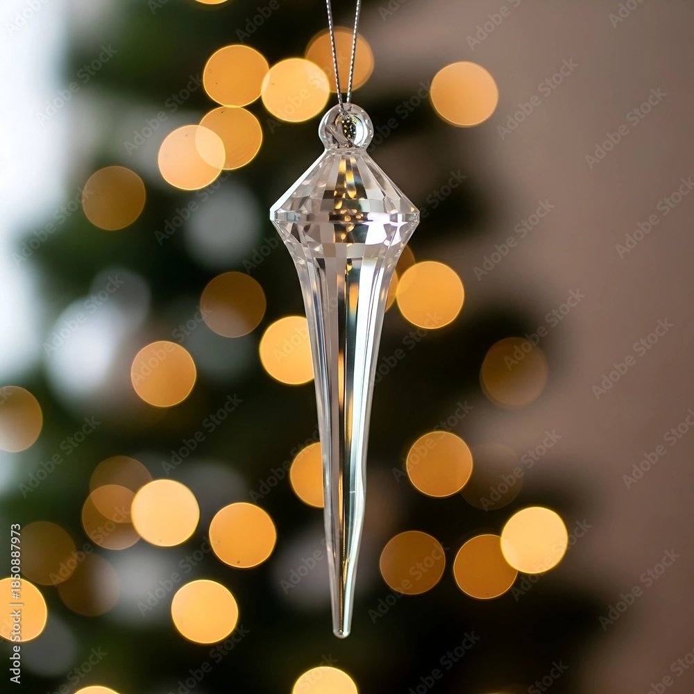 custom made wallpaper toronto digitalBeautiful Elegant Glass Icicle Cute Christmas Ornament against Twinkling Bokeh Lights Background