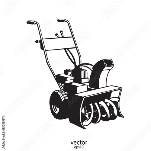 vector illustration of a snow blower