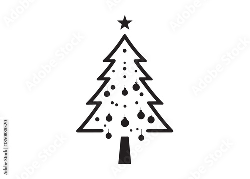 christmas tree logo silhouette vector, Pine tree logo icon silhouette, Christmas Tree logo design vector illustration, vector silhouette of a pine tree logo silhouette on white background.