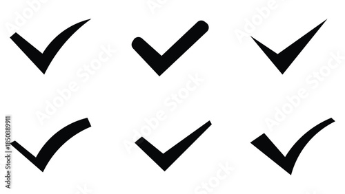 Vector Check Icon Set with White Background. 