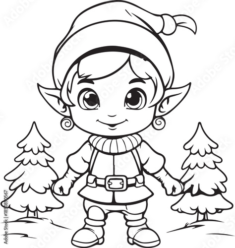 Cute cartoon vector illustration of a little girl with a doll and a smiling baby boy character playing with a funny toy in a happy childhood drawing