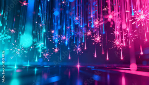 Spark rain - small bright sparks that fall smoothly and create a shimmering curtain feeling of conviviality or technological spark. Great for backgrounds, transitions, and logo intros. Vector. EPS_02.