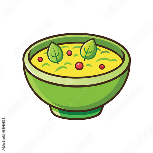 Cartoon bowl with food inside