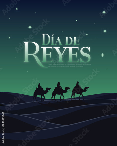 Epiphany Day Vector Illustration - Three Wise Men, Nativity Scene and Christian Religious Celebration Artwork