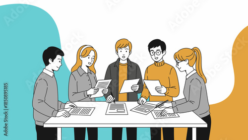 diverse group of young professionals collaborating during a business meeting at a modern office