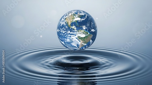 Earth floating on water