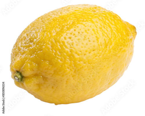 Yellow lemon on white
