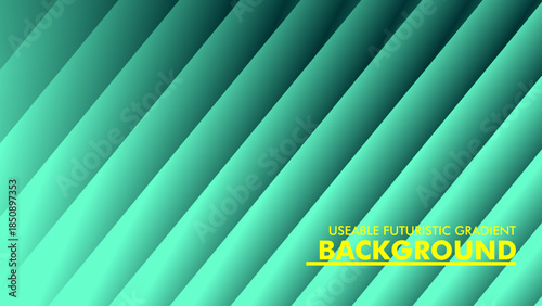 This futuristic graphic design showcases elegant mint green diagonal lines with soft shadows for a clean, professional, and stylish look.