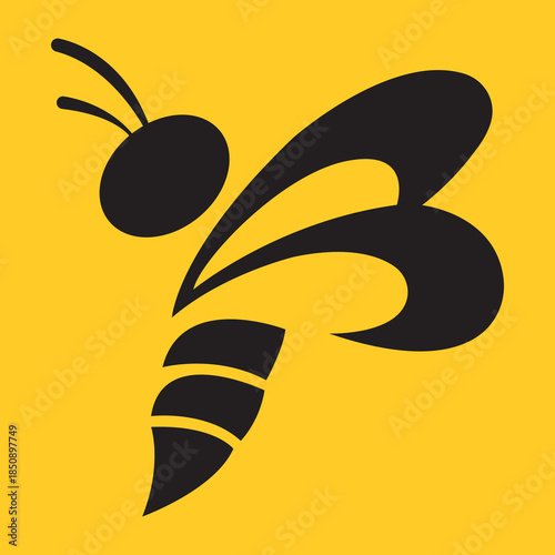 Bee Flying Nature Honey Wildlife Logo Template Icon Vector