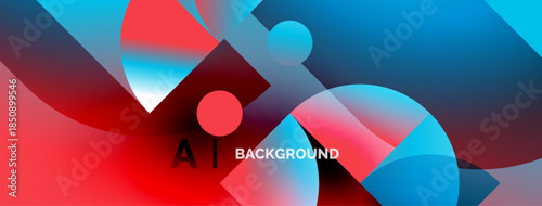 Abstract composition. Vibrant colors blend, creating dynamic shapes. Text reads AI BACKGROUND. Modern design, visually striking.