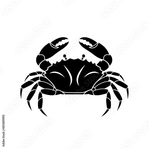 Vector icons Black crab silhouette vector icon isolated on a white background. EPS Editable