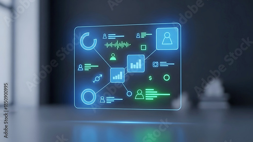 Digital interface displaying data analytics