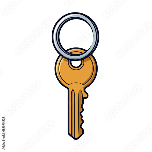 Illustration of a Single Key on a Keyring.