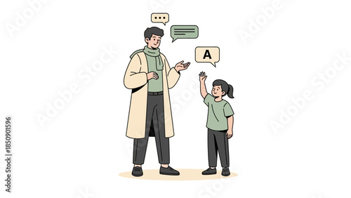 Father and Daughter Bonding Over a Smartphone During Learning Session