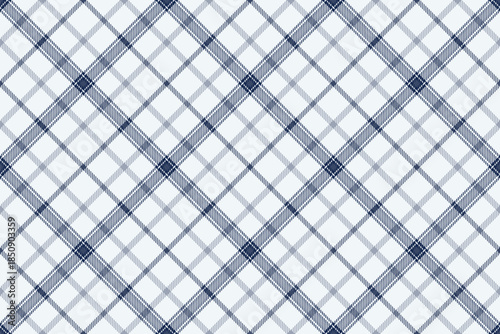 Spanish plaid pattern tartan, table cloth fabric seamless texture. Home background textile vector check in white and blue colors.
