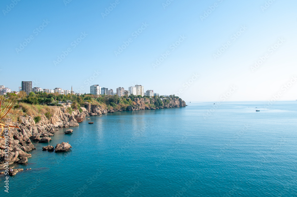 Naklejka premium A beautiful view from the beaches of Antalya.