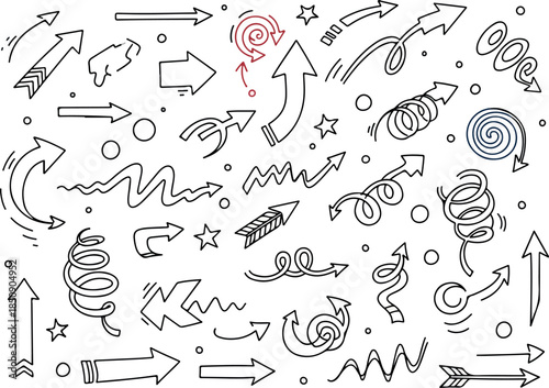 Hand-Drawn Arrow Set Directional Vector Elements for Design Projects