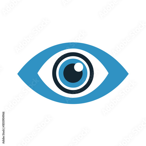 Stylized Eye Illustration with Concentric Circles and Blue Iris.