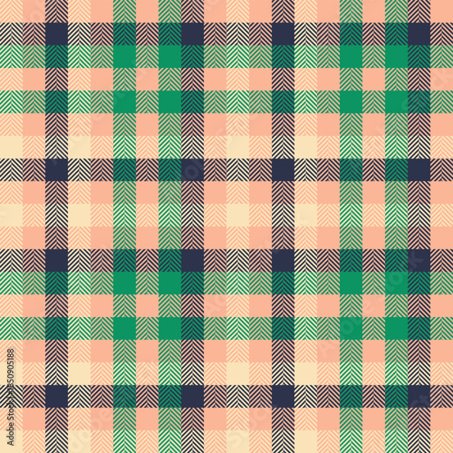Italian textile vector background, fibre plaid pattern tartan. Continuity texture fabric seamless check in orange and moccasin colors.
