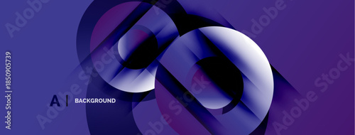 Abstract flowing shapes, purple hues dominate. Dynamic composition creates modern visual impact. Smooth gradients suggest movement, depth.