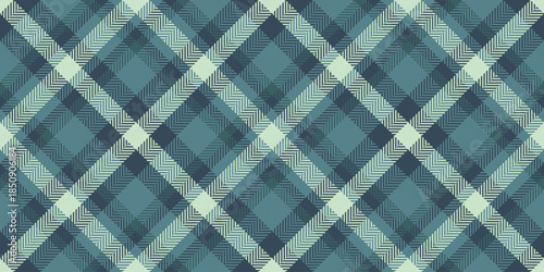 Duvet texture fabric check, single vector seamless textile. Ornate plaid tartan pattern background in cyan and light colors.