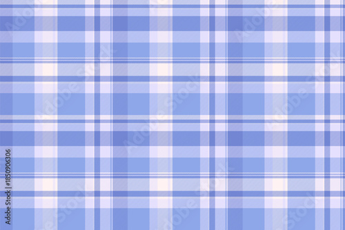 Beautiful tartan textile fabric, napkin seamless check texture. Royal pattern background vector plaid in blue and light colors.