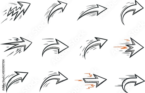 Dynamic Arrow Designs Motion & Direction Graphic Elements Collection