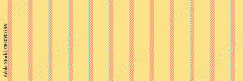 Flowing vertical texture seamless, tough fabric background vector. Wide pattern textile lines stripe in yellow and light coral colors.