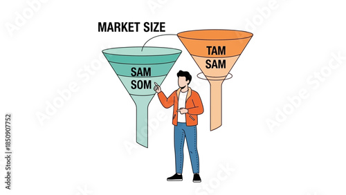 Infographic Illustrating the Different Stages of Market Size TAM SAM SOM