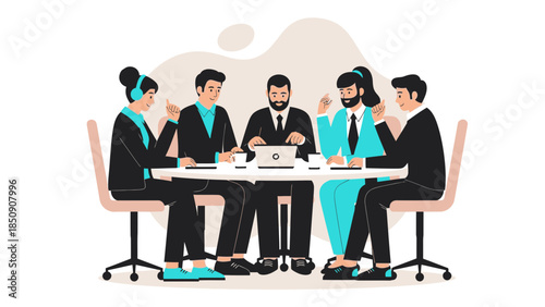 diverse group of professionals engaging in a business meeting in a modern office setting
