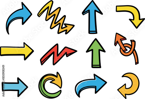 Whimsical Arrow Collection Hand-Drawn Navigation and Directional Symbols